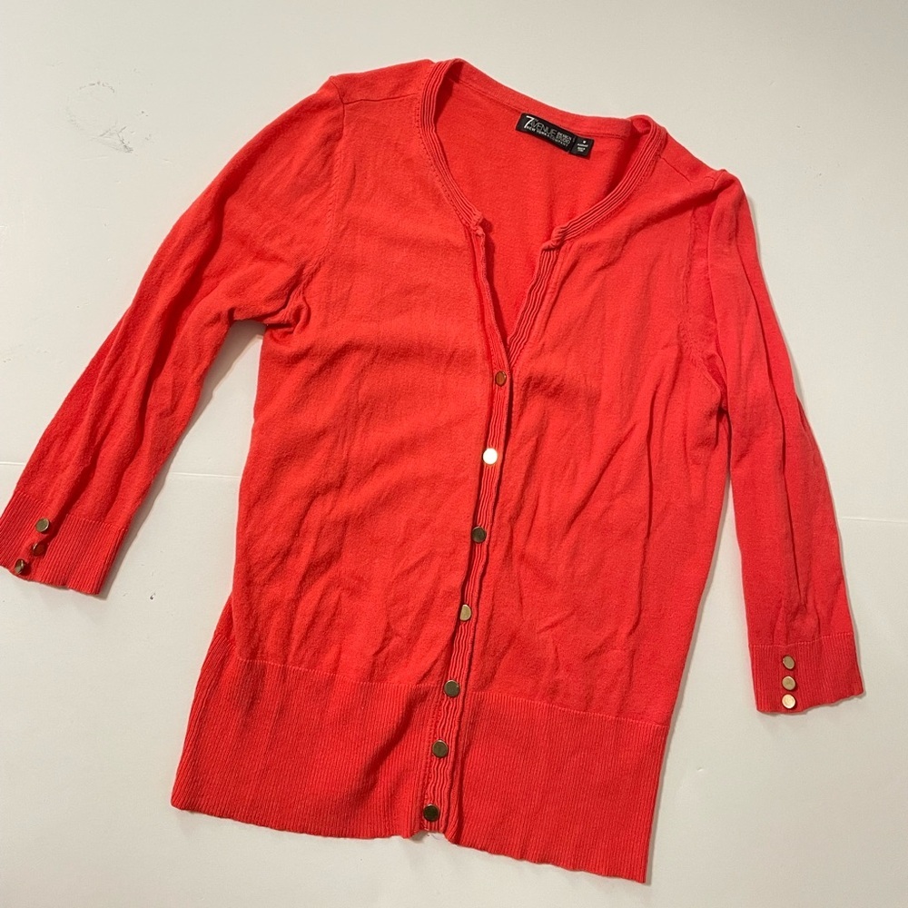 7th Avenue Design Studio New York & Company Knit Cardigan Sweater M Button up